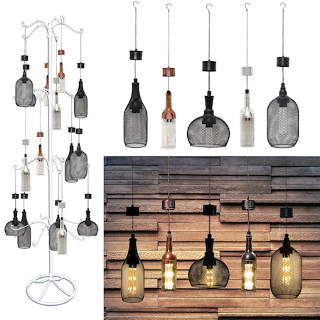 Alpine Alpine Assorted Glass 13 in. H Hanging LED Bulb Outdoor Solar Decor QTT474A